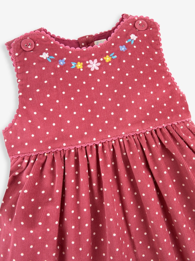 JoJo Maman Bébé Rose Pink Mouse Girls' Appliqué Cord Dress - Image 2 of 3