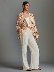 Neutral Knitted Pattern Cardigan - Image 2 of 4