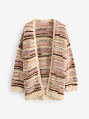 Neutral Knitted Pattern Cardigan - Image 3 of 4