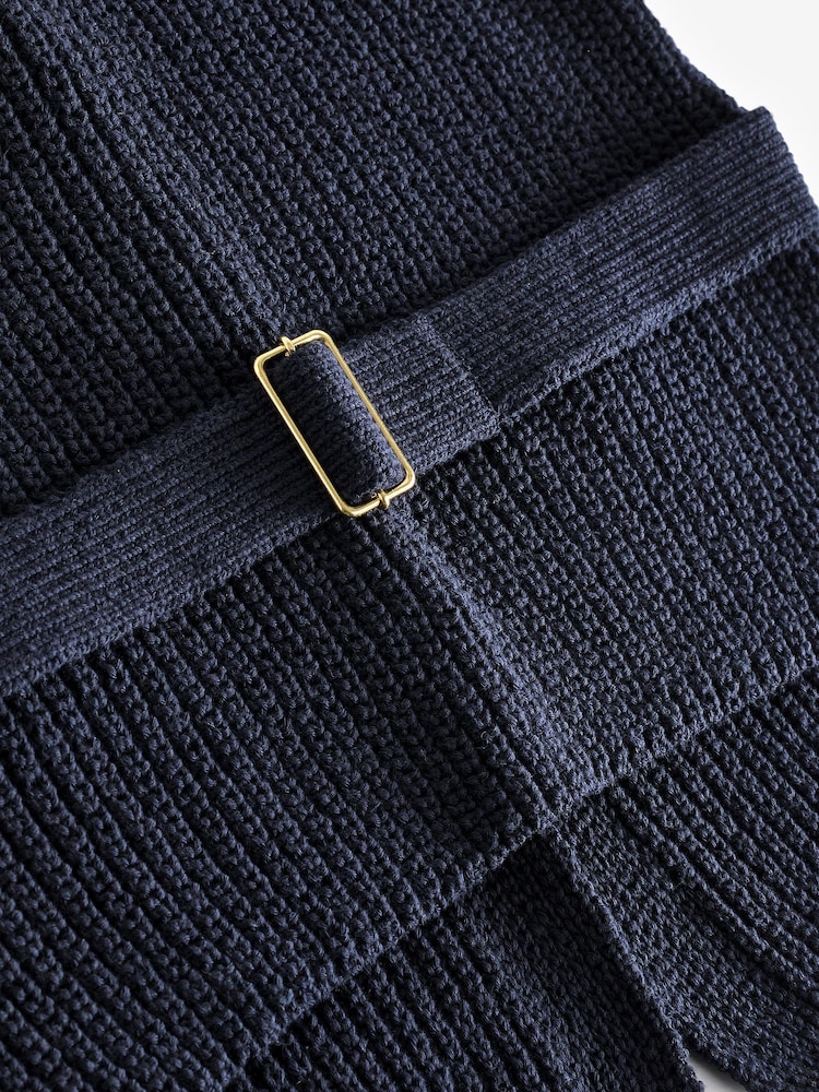 Navy Blue Gold Button Knitted Waistcoat - Image 7 of 7