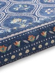 Catherine Lansfield Blue Cameo Floral Washable Rug - Image 3 of 5