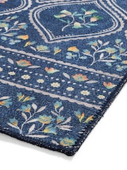 Catherine Lansfield Blue Cameo Floral Washable Rug - Image 5 of 5