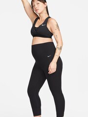 Nike Black Maternity Zenvy High Waisted 7/8 Leggings with Pockets - Image 1 of 9