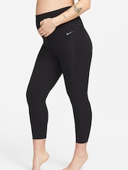 Nike Black Maternity Zenvy High Waisted 7/8 Leggings with Pockets - Image 3 of 9
