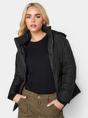 PixieGirl Petite Black Diamond Quilt Hooded Coats - Image 1 of 4