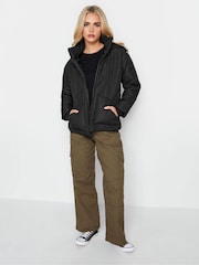 PixieGirl Petite Black Diamond Quilt Hooded Coats - Image 3 of 4