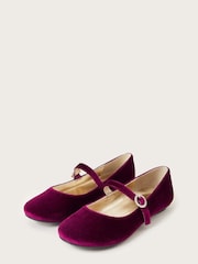 Czerwone aksamitne baleriny Monsoon zdobione strasem - Obraz 1 z 1