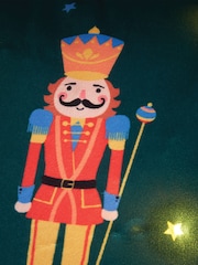 Catherine Lansfield Green Christmas Nutcracker Soft Velvet Light Up 45x45cm Cushion - Image 4 of 5