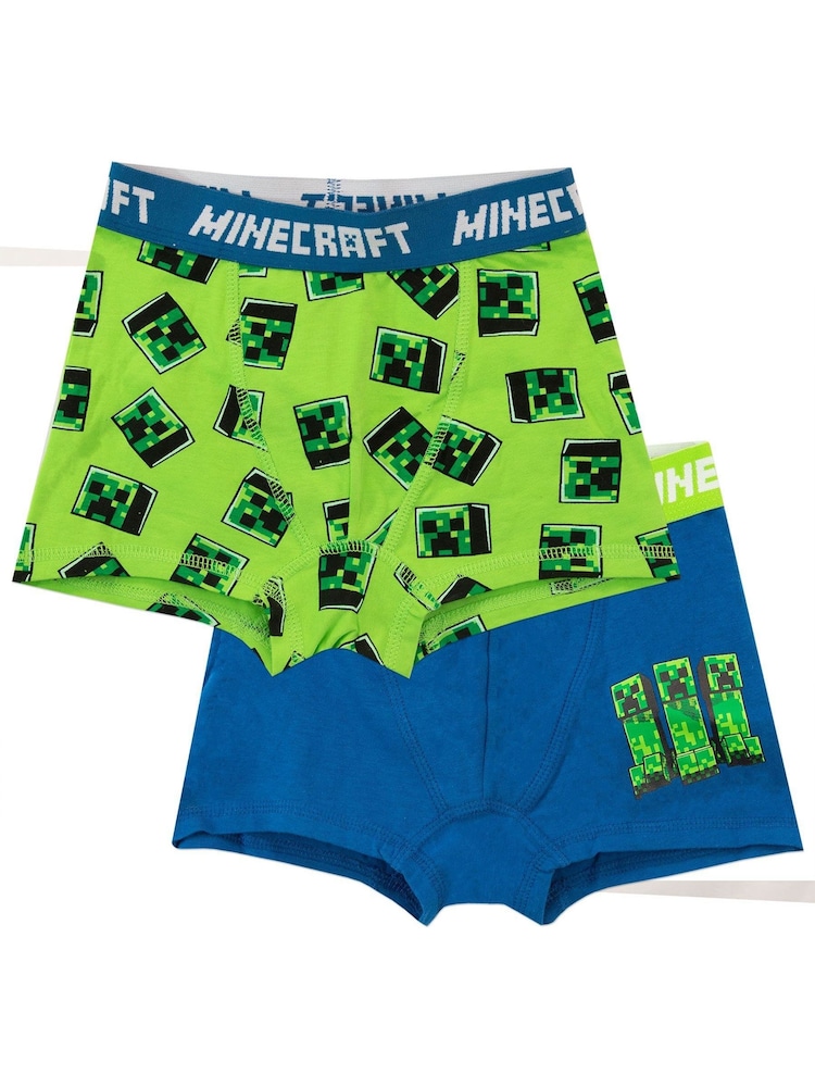 Character Green Minecraft Multipack 100% Cotton Boxers Underwear - Image 1 of 3