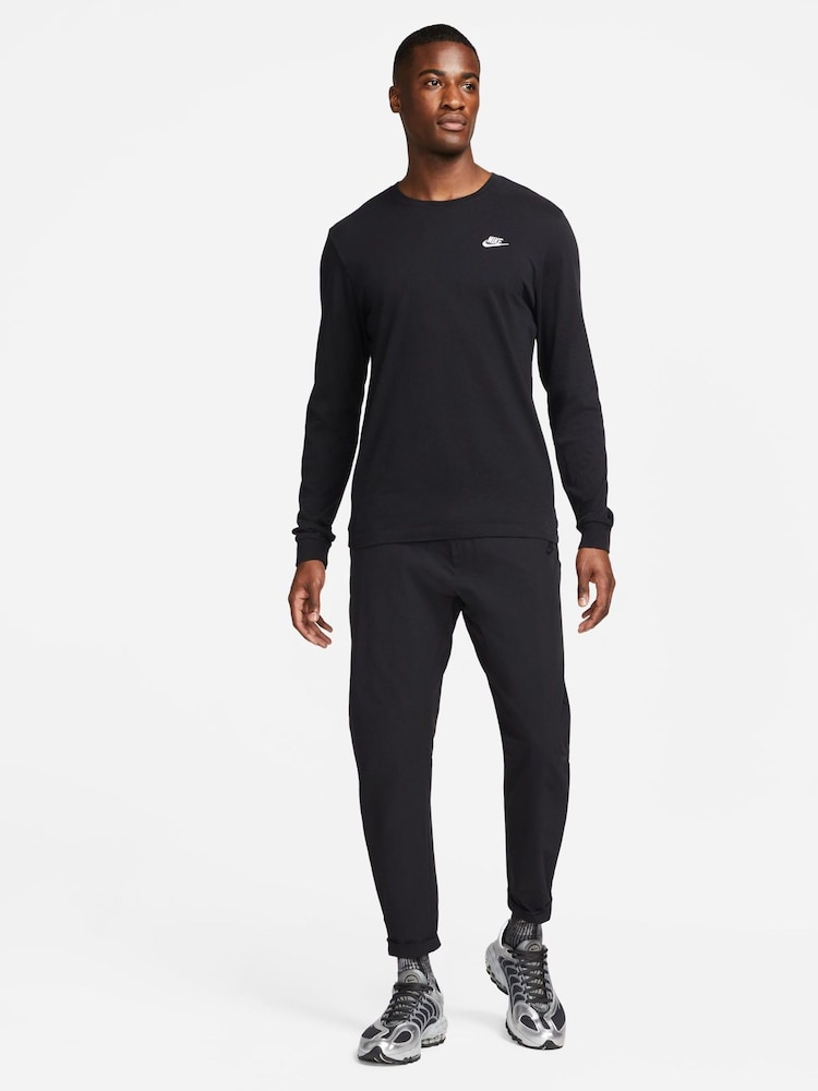 Nike Black 100% Cotton Club Long Sleeve T-Shirt - Image 1 of 7
