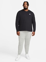 Nike Black 100% Cotton Club Long Sleeve T-Shirt - Image 2 of 7