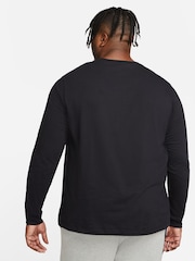 Nike Black 100% Cotton Club Long Sleeve T-Shirt - Image 3 of 7
