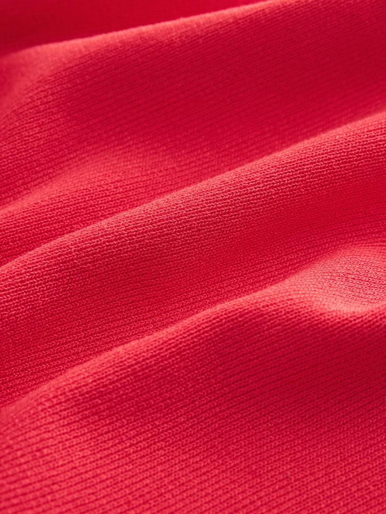 Rot - Ärmelloses Mini-Strickkleid mit goldenen Knöpfen - Bild 5 von 5 Rot - Ärmelloses Mini-Strickkleid mit goldenen Knöpfen - Bild 5 von 5