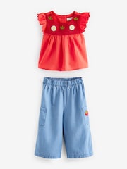 rdeča - Komplet bluze in hlač Strawberry (3mths-7yrs) - Slika 7 iz 8
