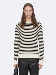 AllSaints White Astrid Crew Neck Jumper - Image 1 of 8
