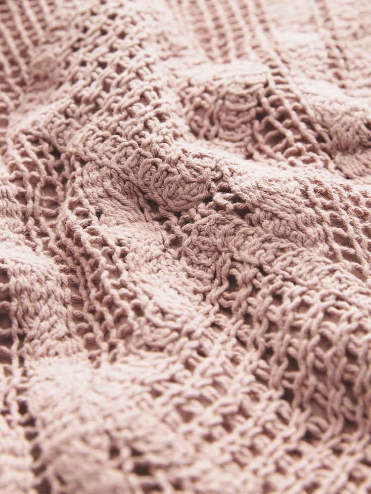 Blush Pink 2-in-1 100% Cotton Open Stitch Knitted Tank and Shirt Layer Jumper - Image 6 of 6