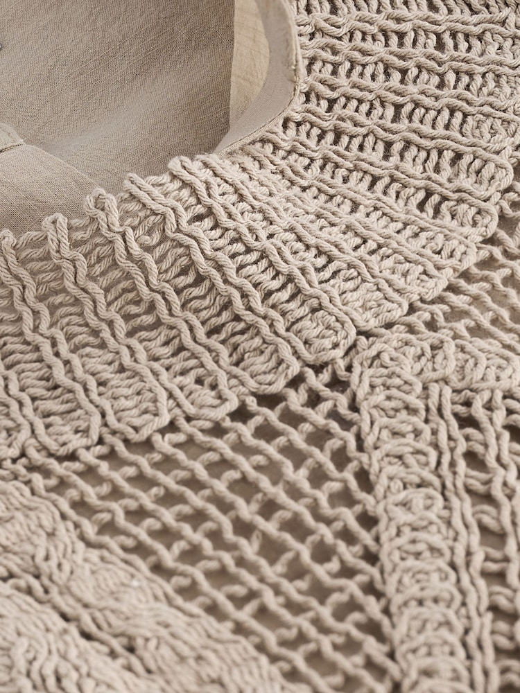 Neutral 2-in-1 100% Cotton Open Stitch Knitted Tank and Shirt Layer Jumper - Image 7 of 7