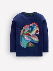 Boden Blue Longsleeve Superstitch T-Shirt - Image 1 of 3