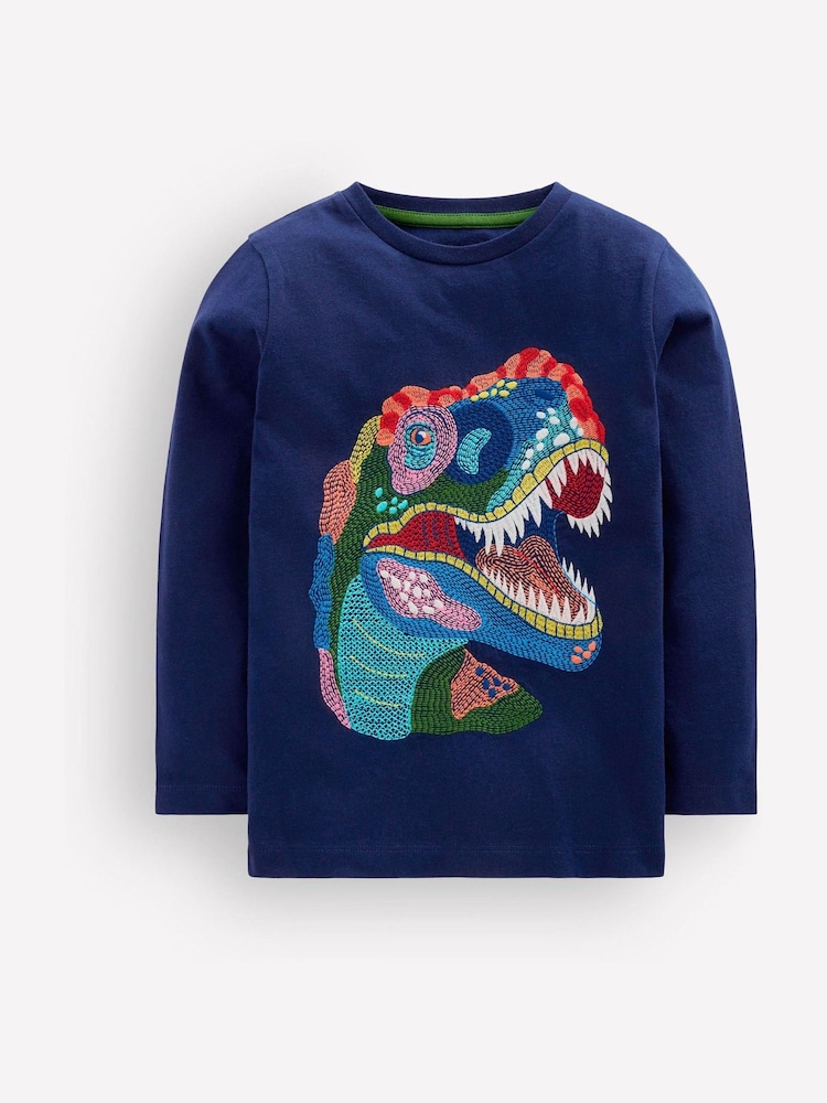 Boden Blue Longsleeve Superstitch T-Shirt - Image 1 of 3