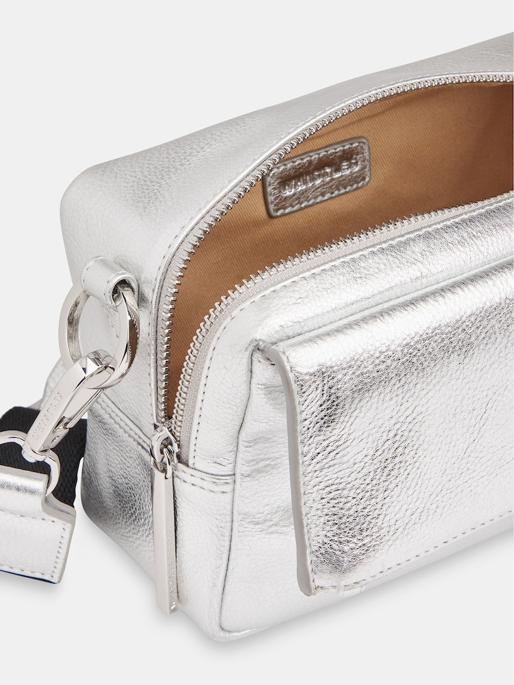 Whistles Silver Bibi Cross-Body Bag - Image 2 of 3