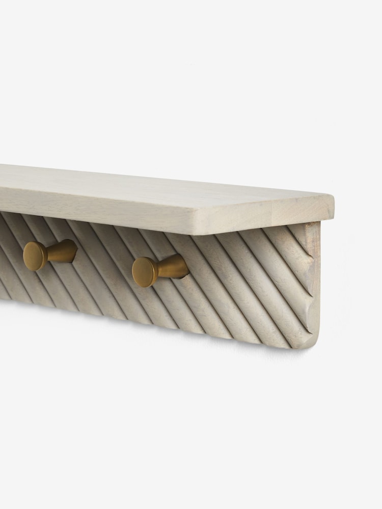 Grey Valencia Wall Shelf and Hooks - Image 9 of 9