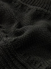 Schwarz - Ribbed V-Neck Knitted Tank Vest - Bild 6 von 6