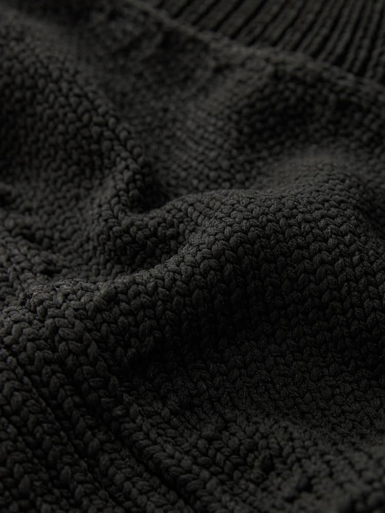 Schwarz - Ribbed V-Neck Knitted Tank Vest - Bild 6 von 6