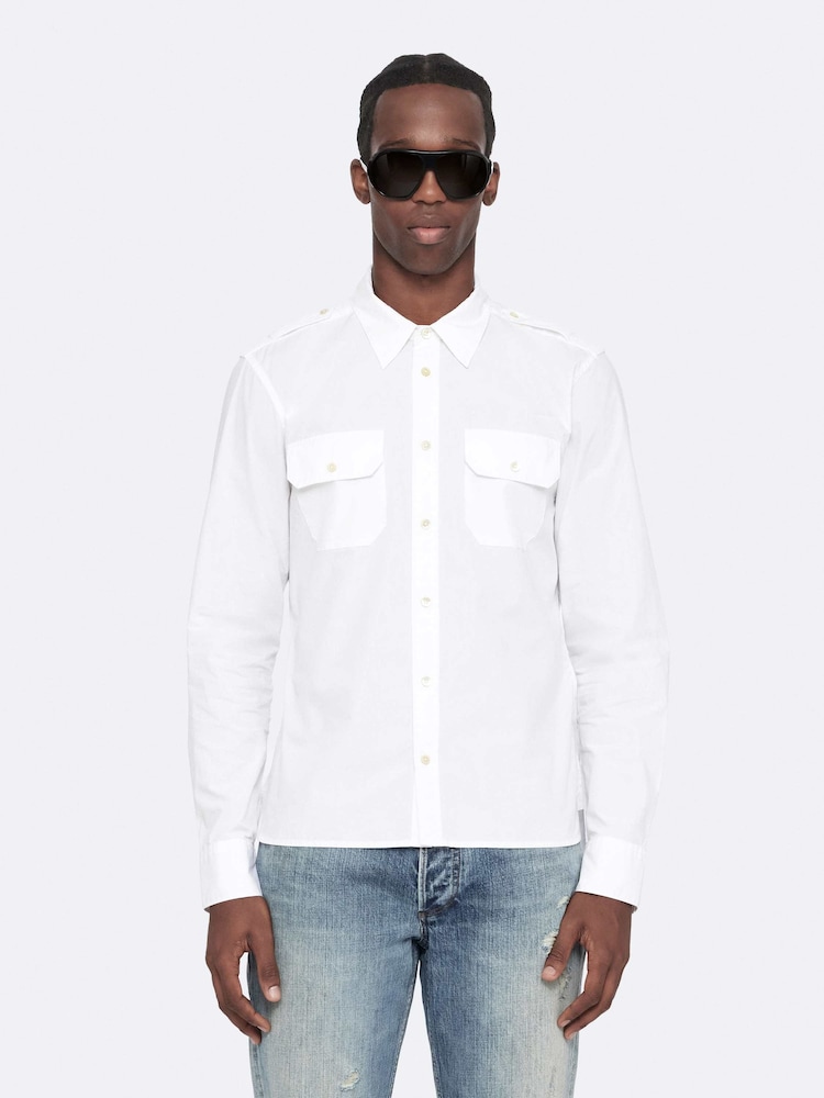 AllSaints White West Long Sleeve Shirt - Image 1 of 8 AllSaints White West Long Sleeve Shirt - Image 1 of 8