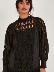 Monsoon Lola Butterfly Black Blouse - Image 1 of 5