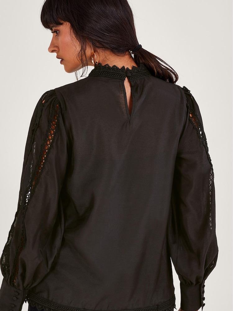 Monsoon Lola Butterfly Black Blouse - Image 2 of 5