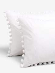 Ensemble housse de couette et taie d'oreiller pompon - Image 2 of 4
