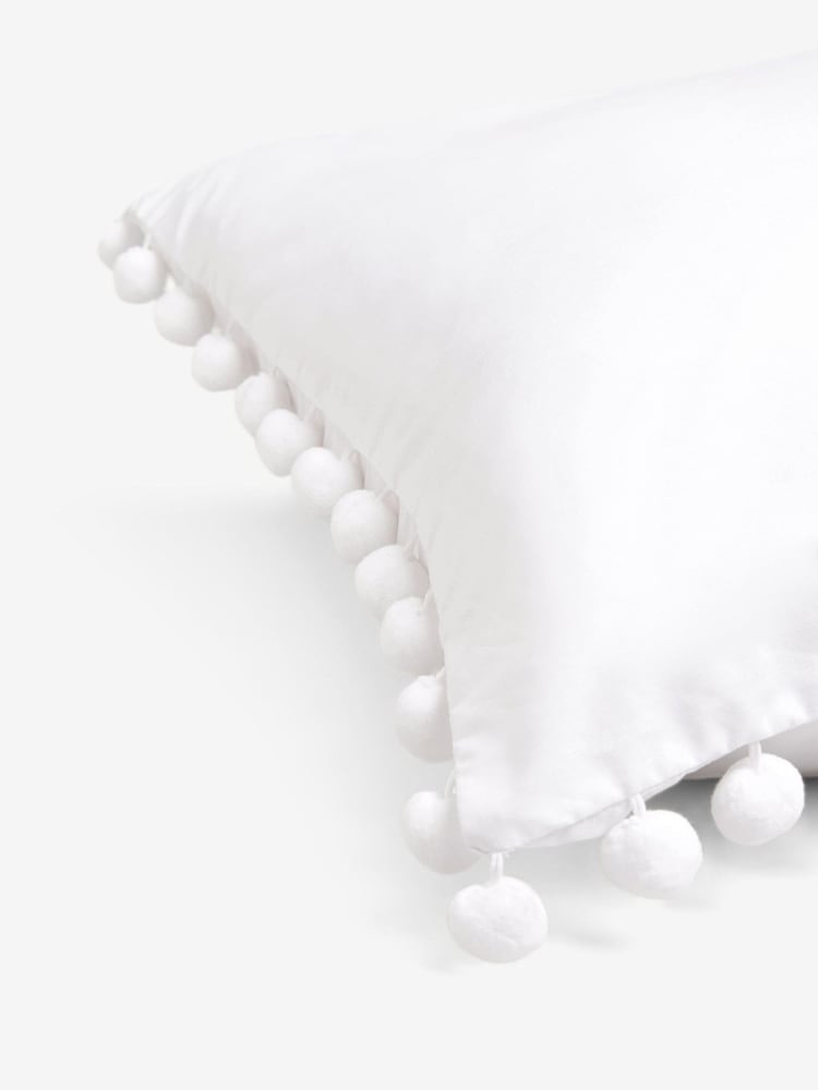 Ensemble housse de couette et taie d'oreiller pompon - Image 3 of 4