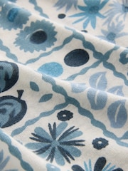 Blue Printed Linen Blend Vest - Image 6 of 6