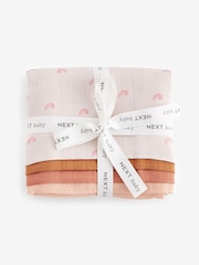 Pink Rainbow Baby Muslin Cloths 4 Packs - Image 2 of 7