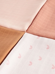 Pink Rainbow Baby Muslin Cloths 4 Packs - Image 7 of 7