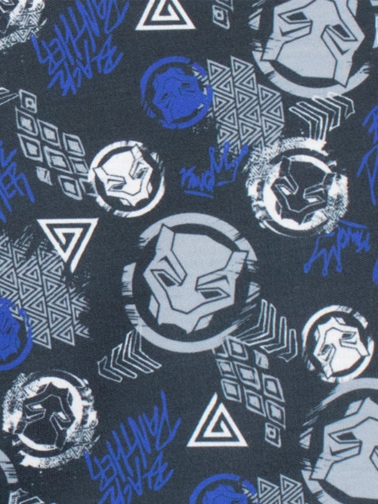Character Blue Black Panther Marvel Printed Long Sleeve Pyjamas - Image 5 of 5