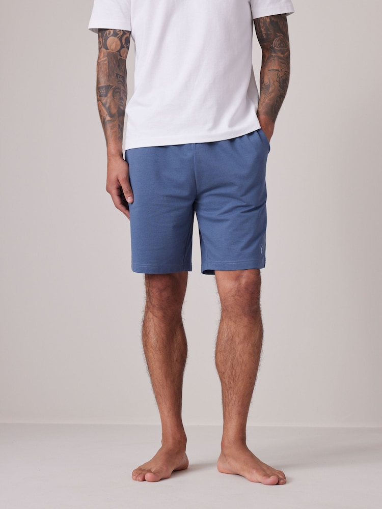 Blue 100% Cotton Lightweight Shorts - Image 1 of 11 Blue 100% Cotton Lightweight Shorts - Image 1 of 11