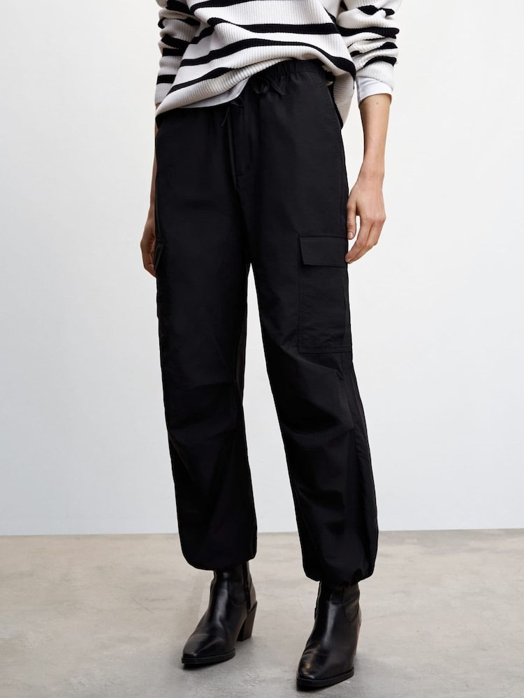 Mango Parachute Black Trousers - Image 1 of 7