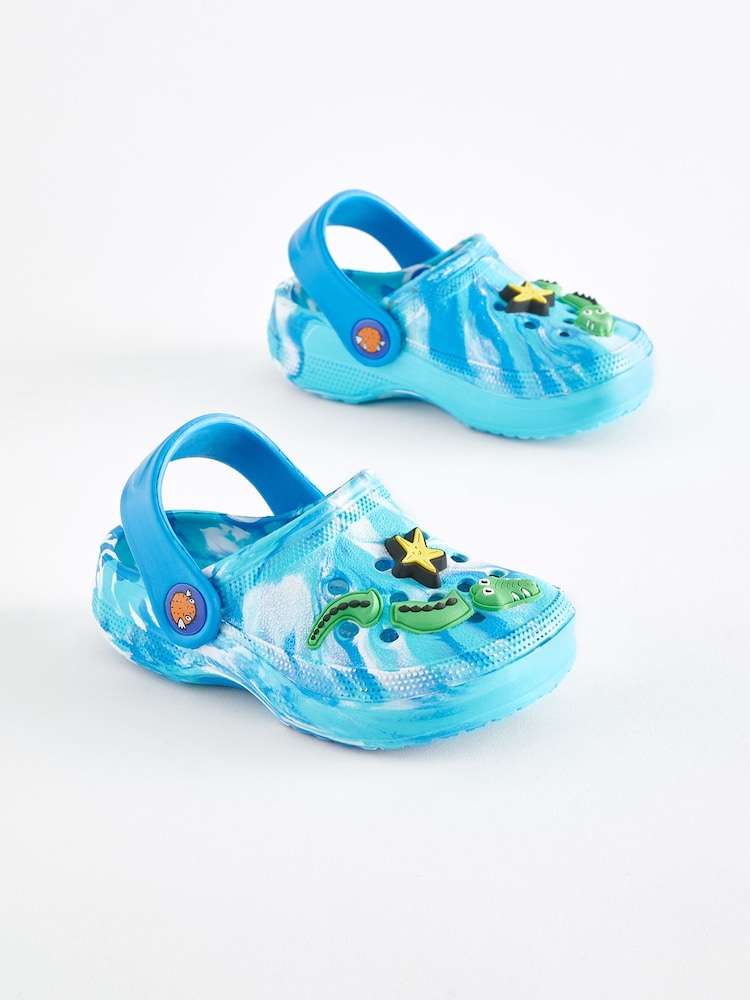 Blau/Marmoriertes Design/Krokodilmotiv - Clogs - Bild 1 von 5 Blau/Marmoriertes Design/Krokodilmotiv - Clogs - Bild 1 von 5