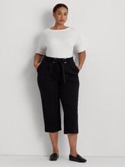 Biały - Bawełniany top Lauren Ralph Lauren ze stretchem i dekoltem w łódkę - Image 4 of 9