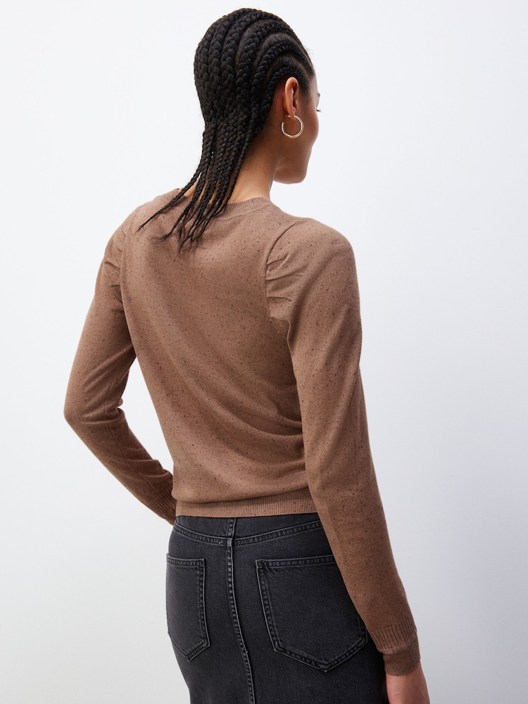 Camel Brown Crew Neck Long Sleeve Jumper - Image 3 of 6