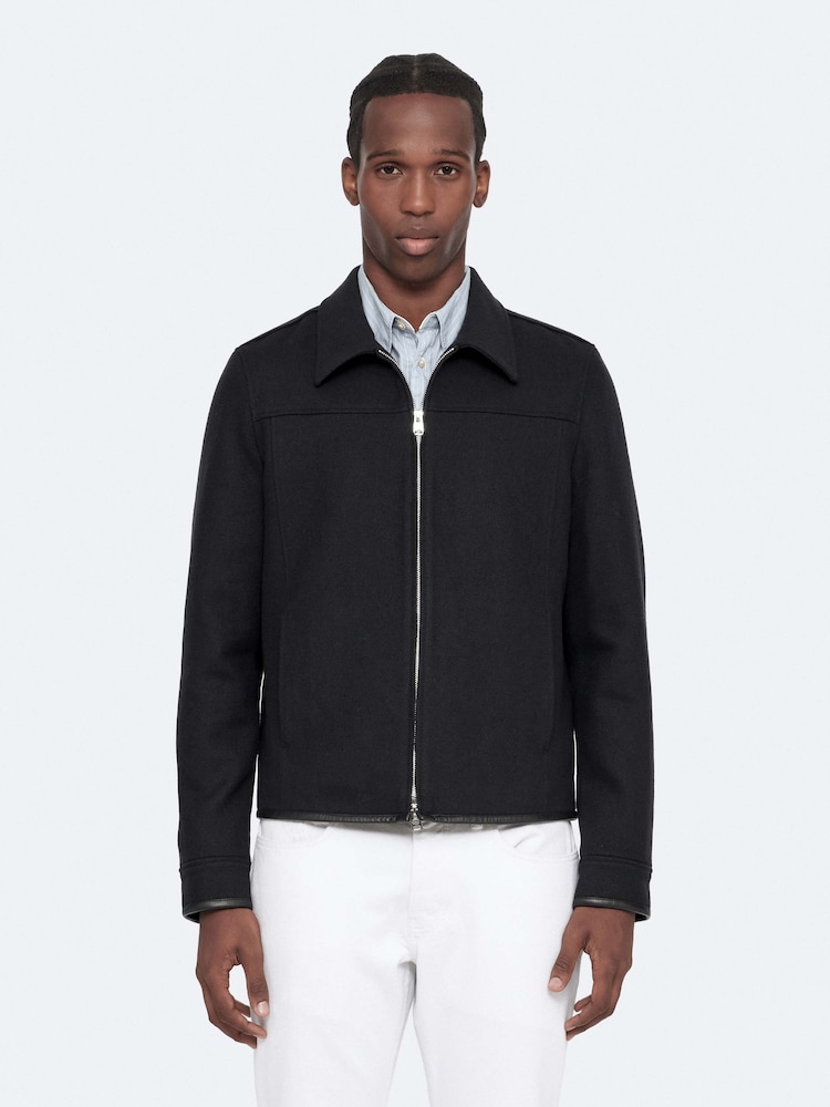 AllSaints Blue Carlow Jacket - Image 1 of 8 AllSaints Blue Carlow Jacket - Image 1 of 8