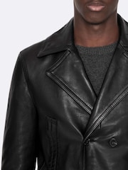 AllSaints Black Tilson Peacoat Jacket - Image 4 of 8