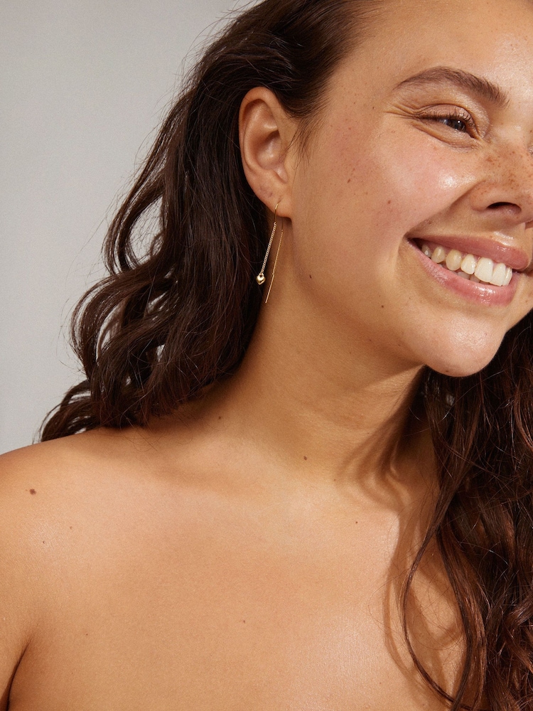 PILGRIM Gold Plated Afroditte Heart Chain Earrings - Image 2 of 3