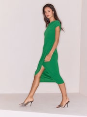 Grønn - Lipsy Midje med rynkete off shoulder Midi Kjole - Bilde 3 av 5