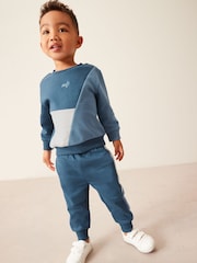 Blue Colourblock Tracksuit (3mths-7yrs) - Image 1 of 7