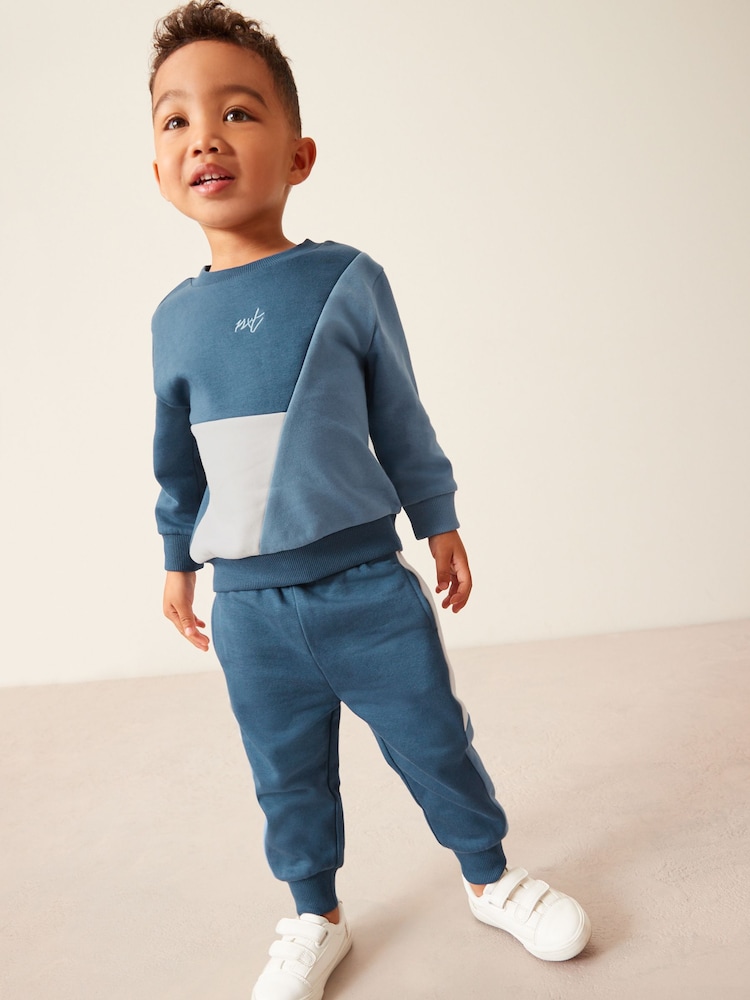 Blue Colourblock Tracksuit (3mths-7yrs) - Image 1 of 7