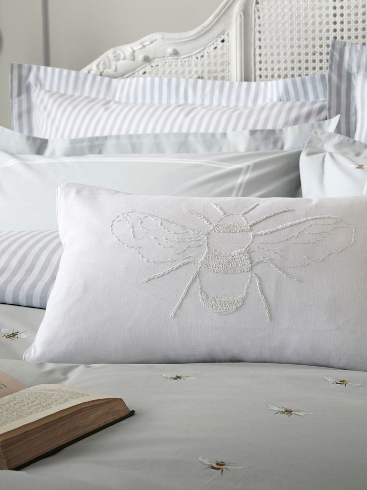 Sophie Allport Grey Bee 100% Cotton Cushion - Image 1 of 3