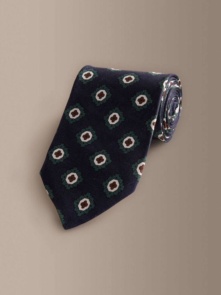 Blue Signature Italian Silk Design Tie - Image 1 of 3