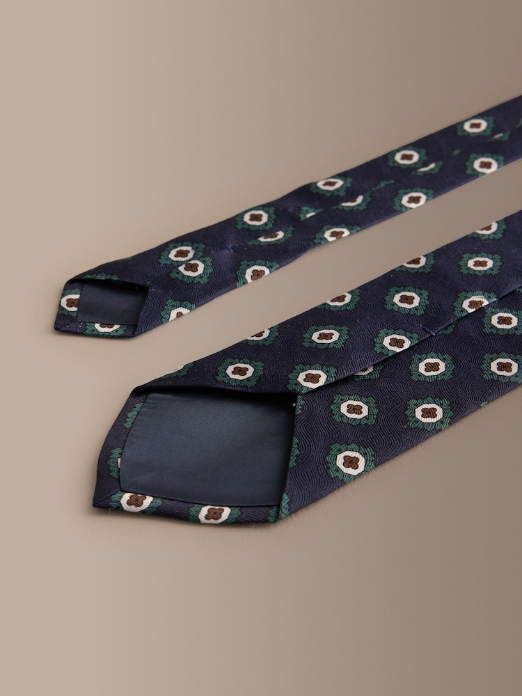 Blue Signature Italian Silk Design Tie - Image 3 of 3